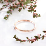 Tiny diamond & 14k rose gold ring - The Jasmine Diamond Ring