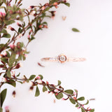 Tiny diamond & 14k rose gold ring - The Jasmine Diamond Ring