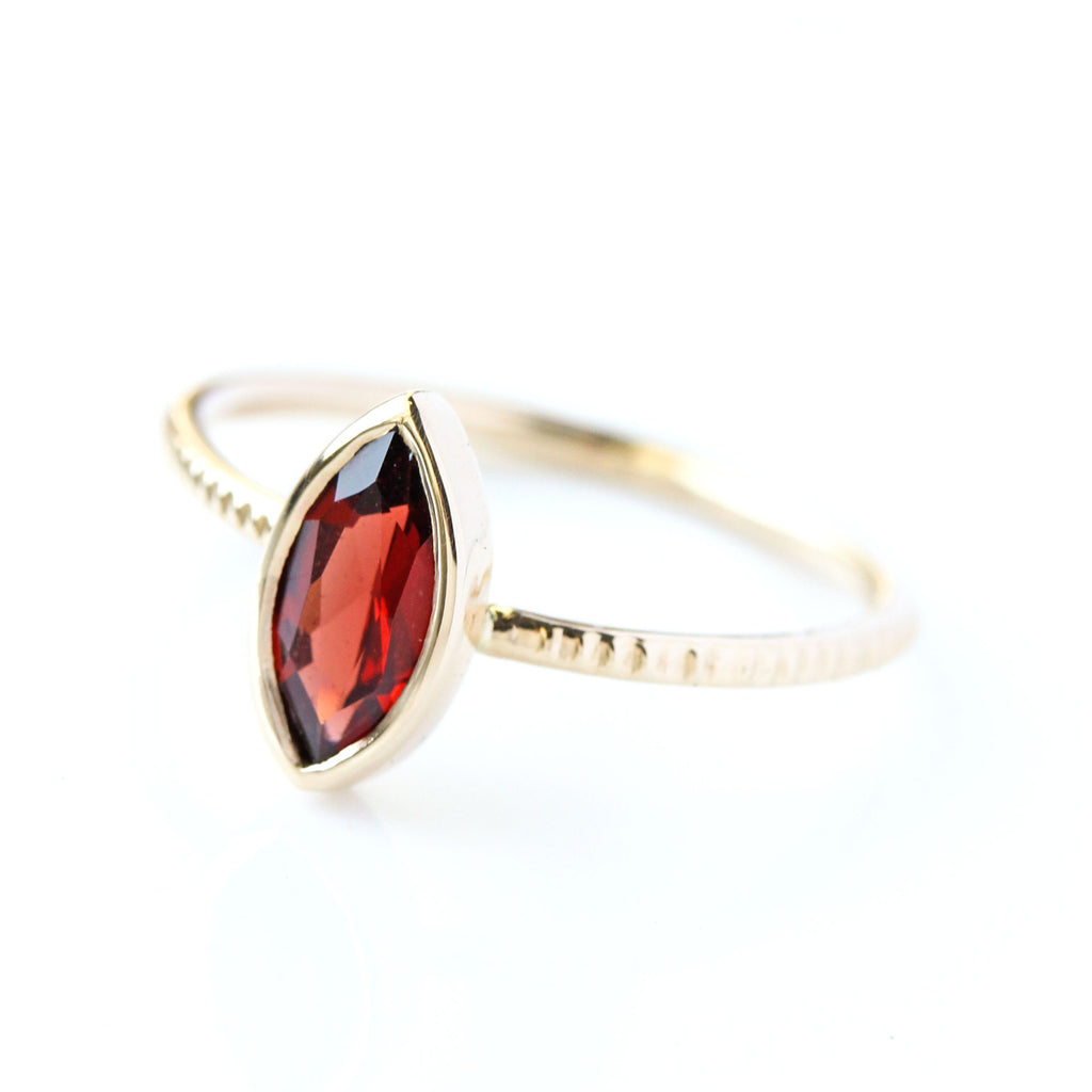 Marquise sale garnet ring