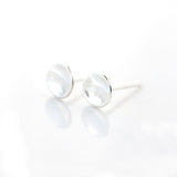 Sterling Silver Pebble Stud Earrings - polished finish