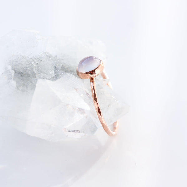 Blue Chalcedony & 14k Rose Gold Ring