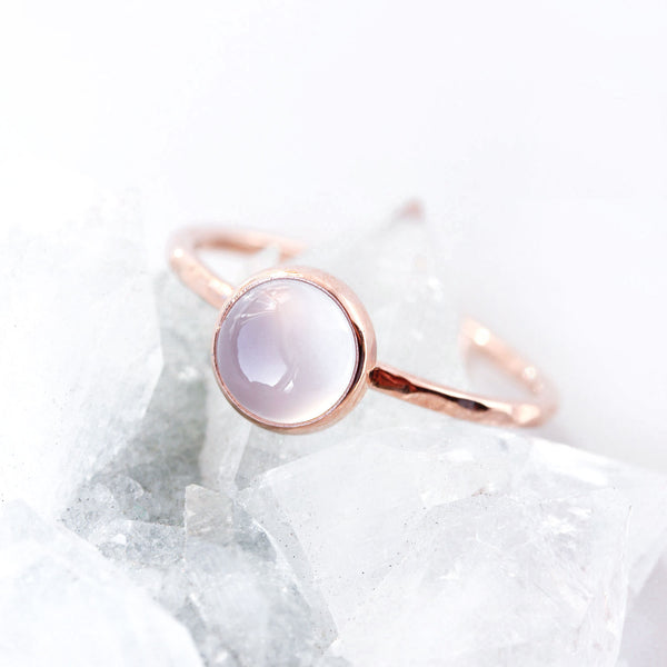 Blue Chalcedony & 14k Rose Gold Ring