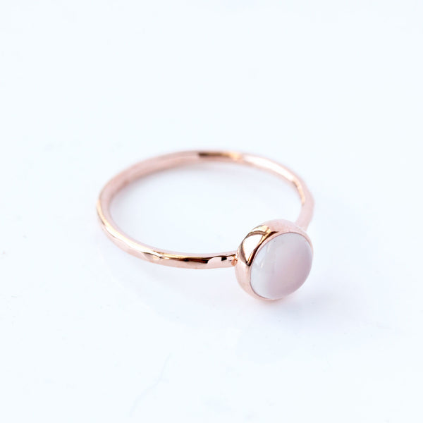 Blue Chalcedony & 14k Rose Gold Ring